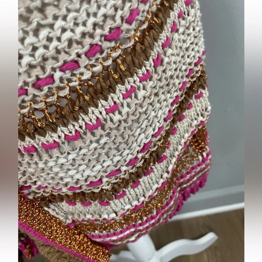 Chico's Size 0 Color Pop Multicolor Knit Longline Cardigan Orange Pink Foil‎
